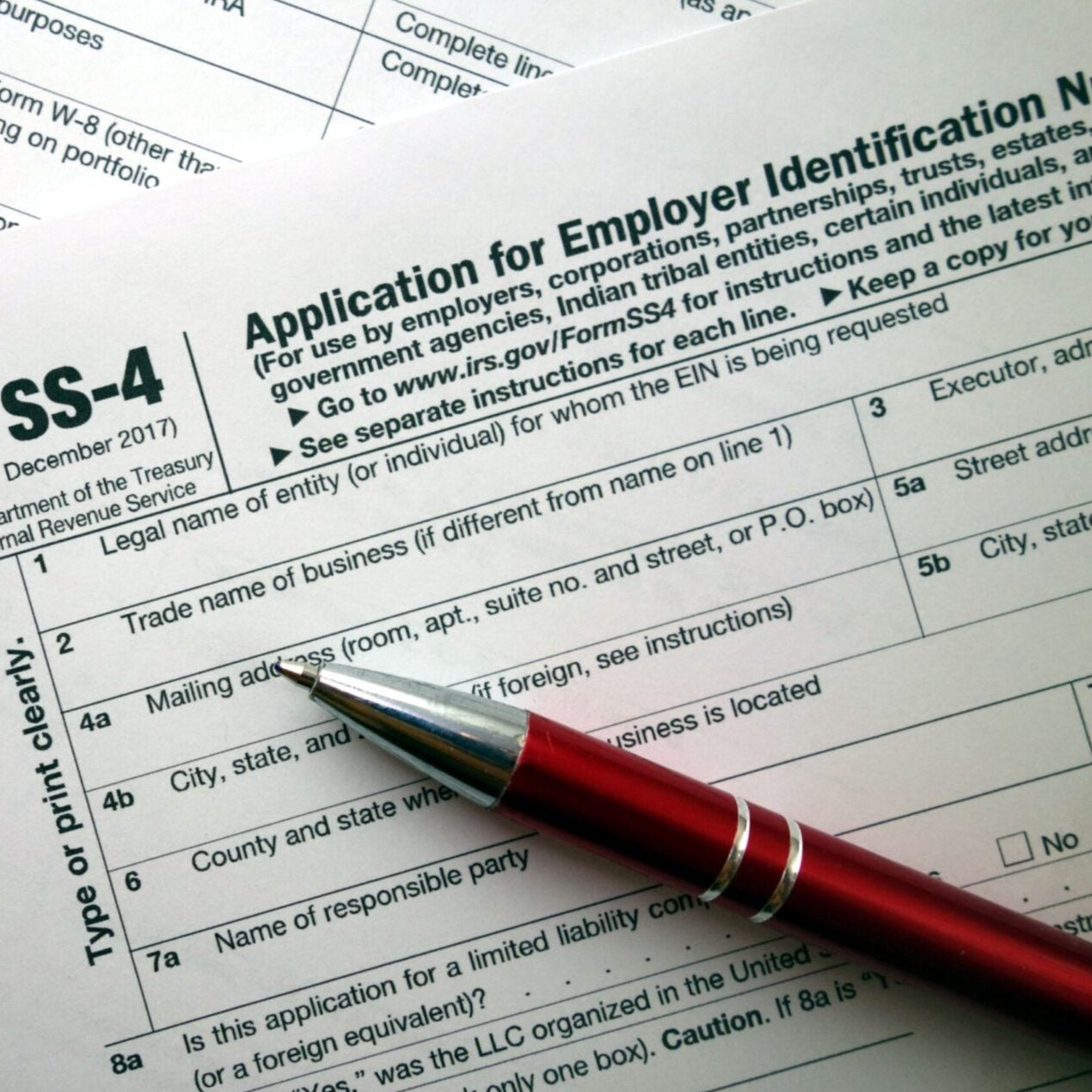 Apply on employer identification number