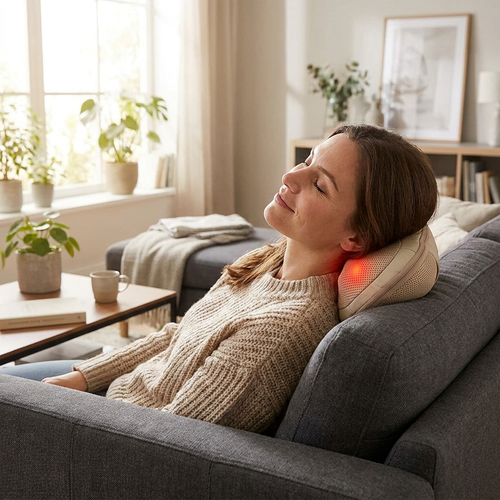 Back Massager With Heat — Lifestyle Woman on Couch