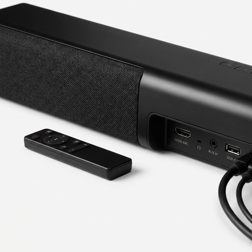 Soundbar — Speaker Grille and Port Detail Close-Up