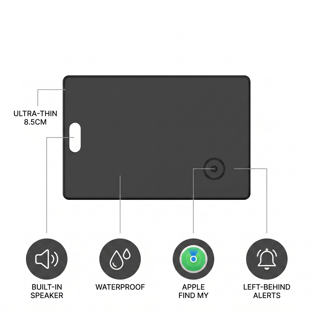 SlimTrack iOS Tracker Card — key features
