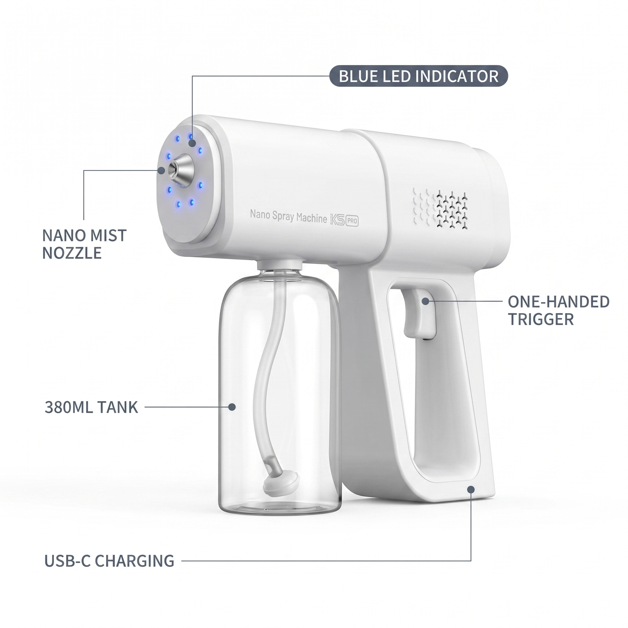 AeroClean Nano Sanitizer Gun — key features