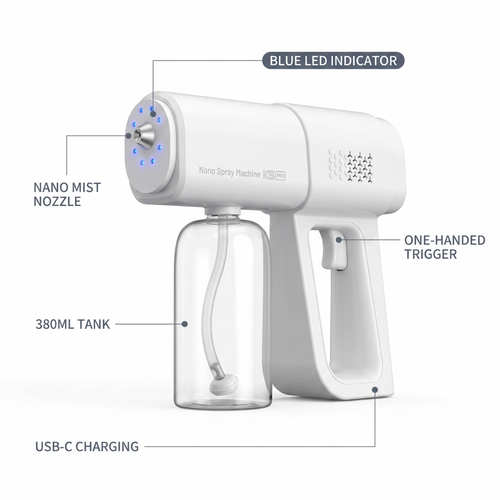 AeroClean Nano Sanitizer Gun — key features