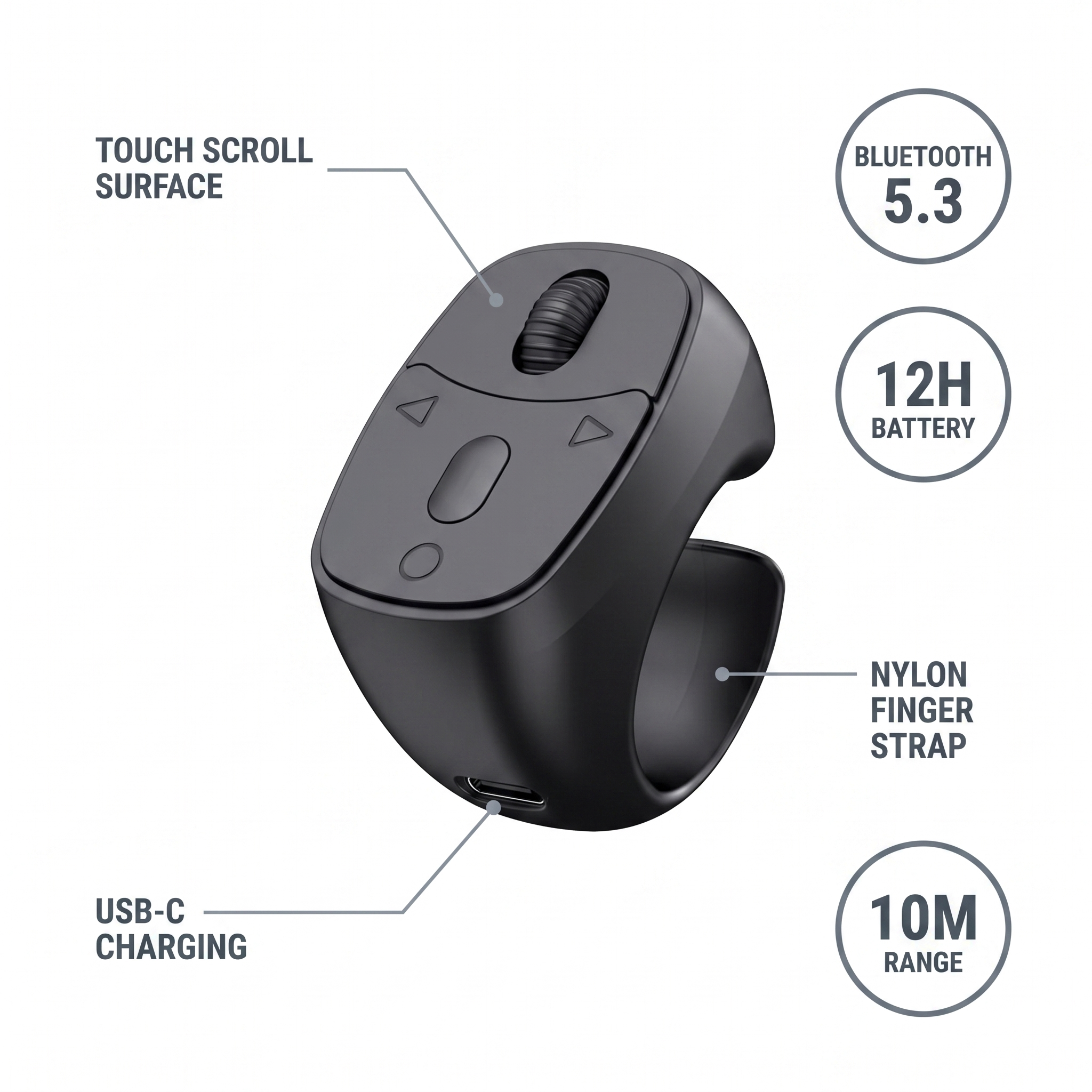 FlickRing Bluetooth Scroll Remote — key features