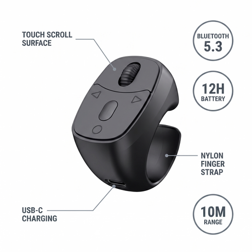 FlickRing Bluetooth Scroll Remote — key features