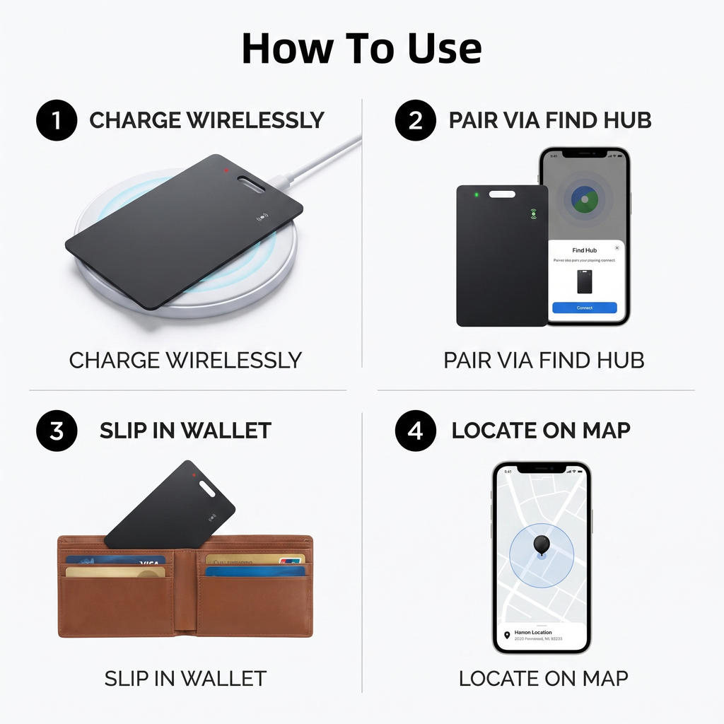SlimTrack Android Tracker Card — how to use step by step