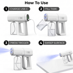 AeroClean Nano Sanitizer Gun — how to use step by step