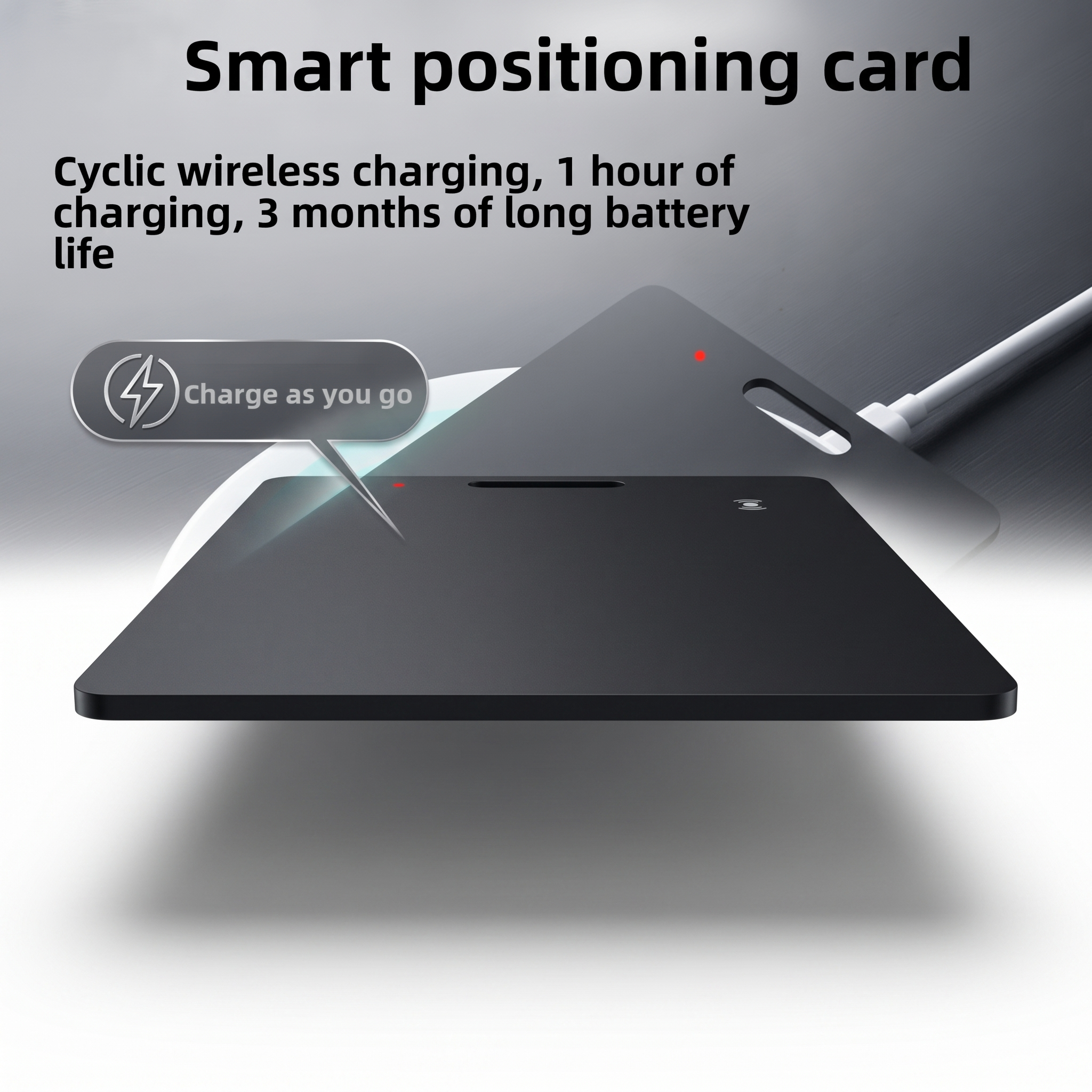 SlimTrack Android Tracker Card — edge showing thinness