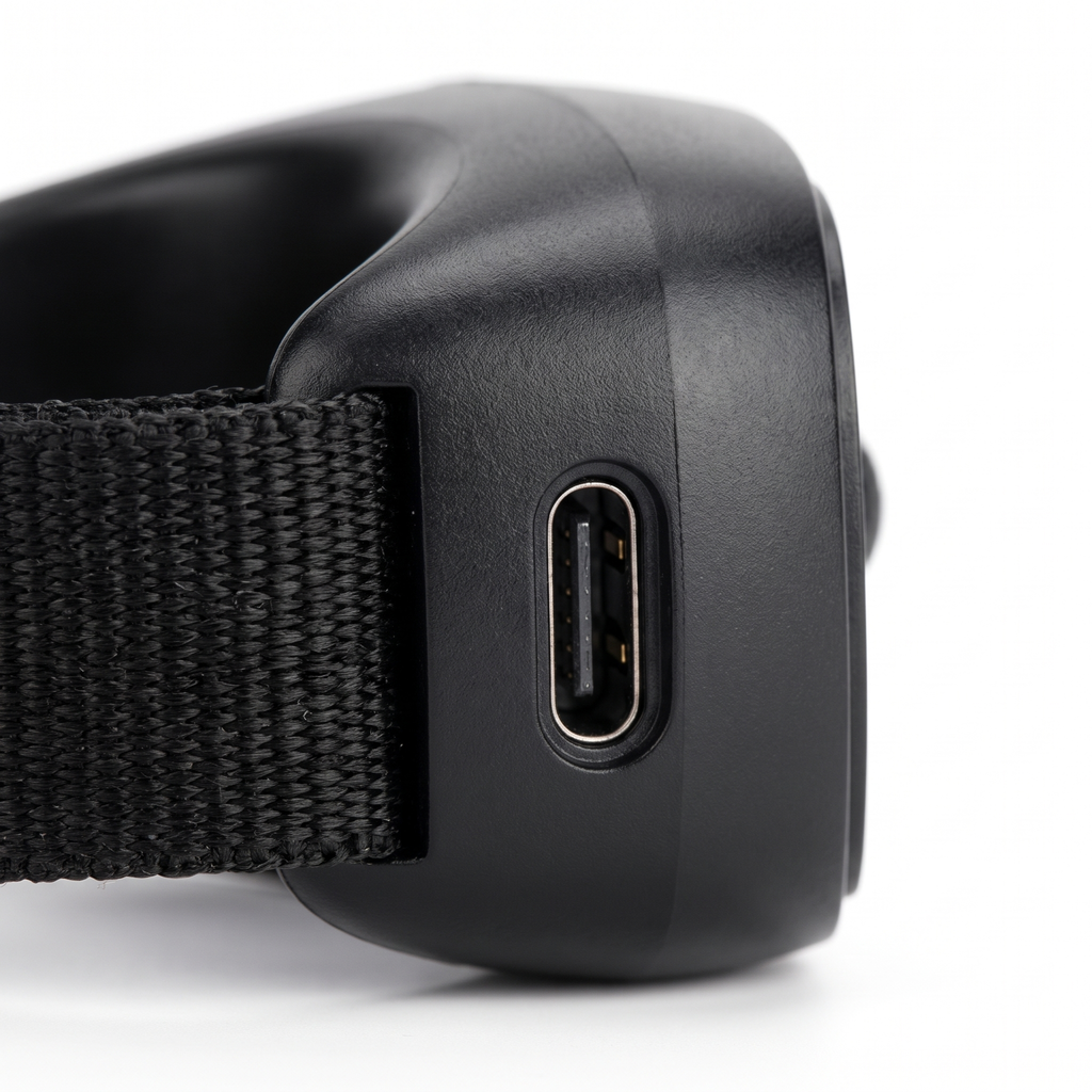 FlickRing Bluetooth Scroll Remote — USB-C port closeup