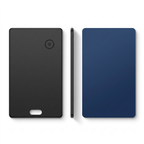 SlimTrack iOS Tracker Card next to a credit card for size comparison